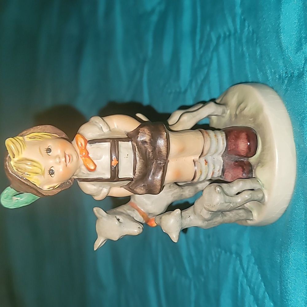 M.J. Hummel Goebel Figurine Of a Boy & Goats Little Goat Herder 200/0 1948